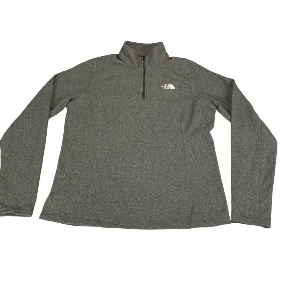 The North Face Quarter Zip Sweatshirt Women's Medium Gray Mock‎ Neck